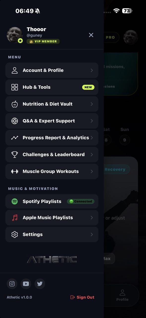Side Navigation, Spotify & Apple Music Sync